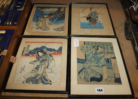 4 Japanese woodblock prints